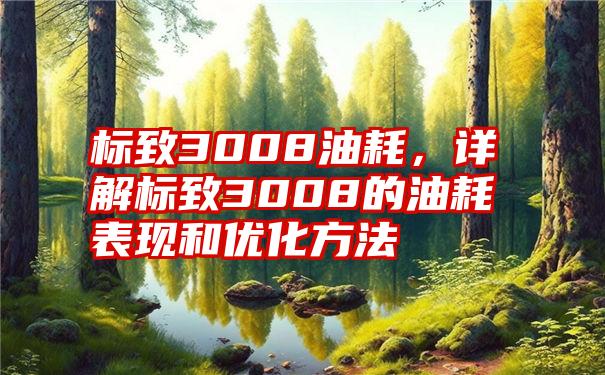 标致3008油耗，详解标致3008的油耗表现和优化方法