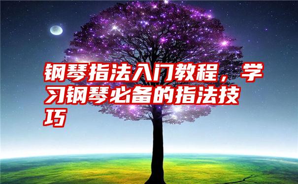 钢琴指法入门教程，学习钢琴必备的指法技巧