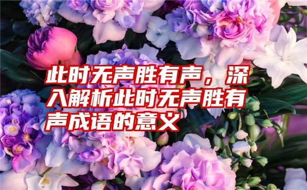 此时无声胜有声，深入解析此时无声胜有声成语的意义