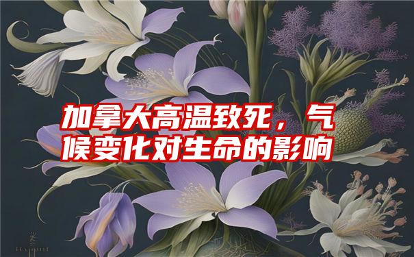 加拿大高温致死，气候变化对生命的影响