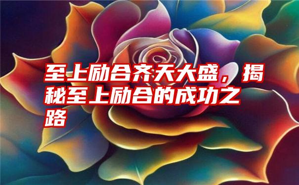 至上励合齐天大盛，揭秘至上励合的成功之路