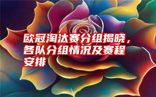 欧冠淘汰赛分组揭晓，各队分组情况及赛程安排