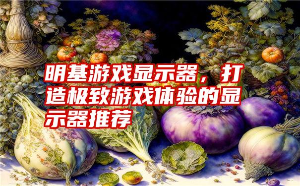 明基游戏显示器，打造极致游戏体验的显示器推荐