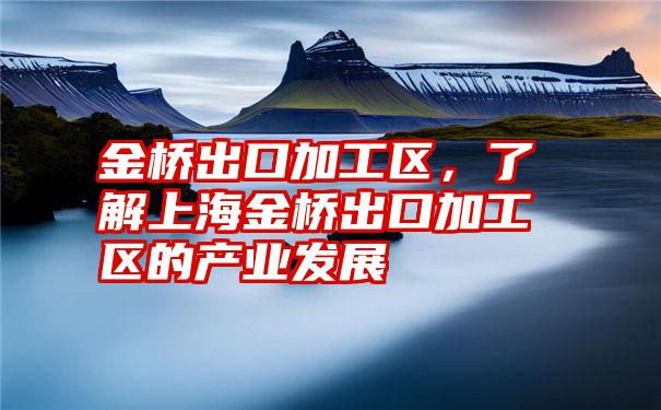 金桥出口加工区，了解上海金桥出口加工区的产业发展