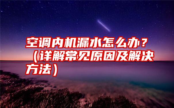 空调内机漏水怎么办？（详解常见原因及解决方法）