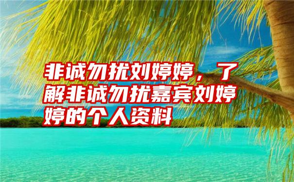 非诚勿扰刘婷婷，了解非诚勿扰嘉宾刘婷婷的个人资料