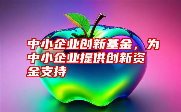 中小企业创新基金，为中小企业提供创新资金支持