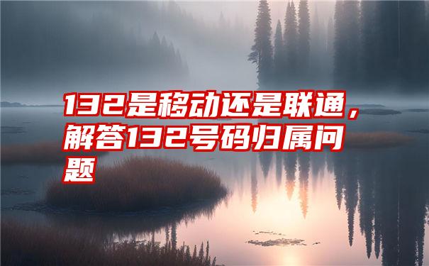 132是移动还是联通，解答132号码归属问题