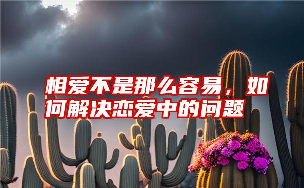 相爱不是那么容易，如何解决恋爱中的问题