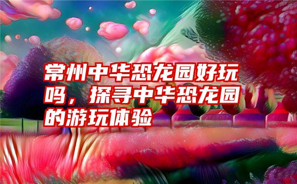 常州中华恐龙园好玩吗，探寻中华恐龙园的游玩体验