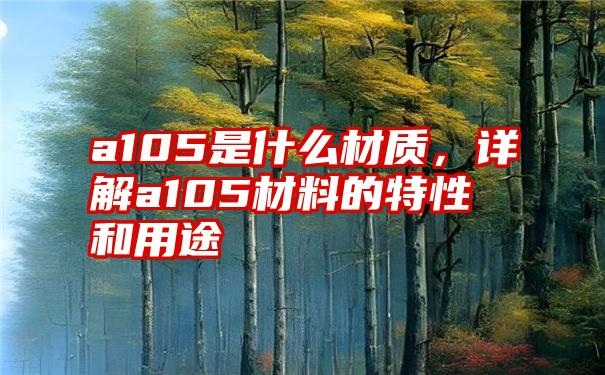 a105是什么材质，详解a105材料的特性和用途