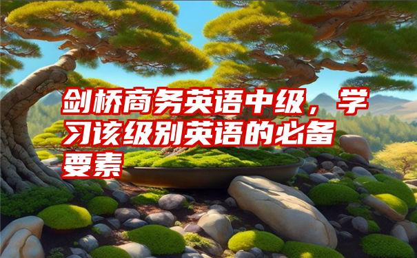 剑桥商务英语中级，学习该级别英语的必备要素