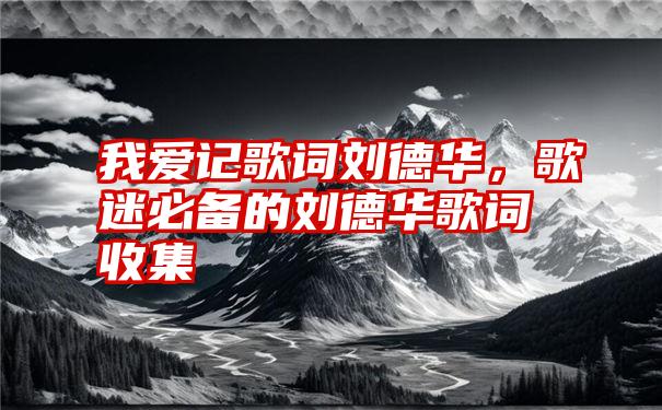 我爱记歌词刘德华，歌迷必备的刘德华歌词收集