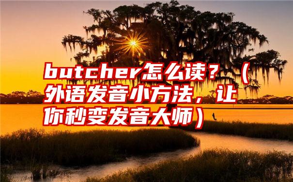 butcher怎么读？（外语发音小方法，让你秒变发音大师）