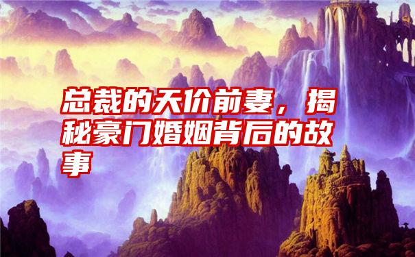 总裁的天价前妻，揭秘豪门婚姻背后的故事