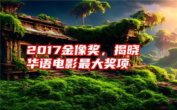 2017金像奖，揭晓华语电影最大奖项