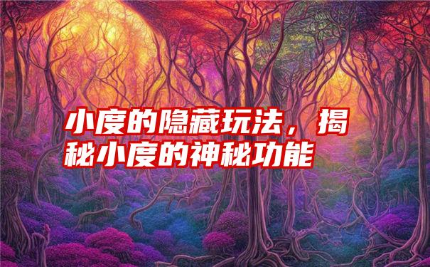 小度的隐藏玩法，揭秘小度的神秘功能