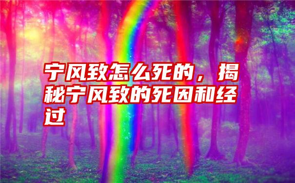 宁风致怎么死的，揭秘宁风致的死因和经过