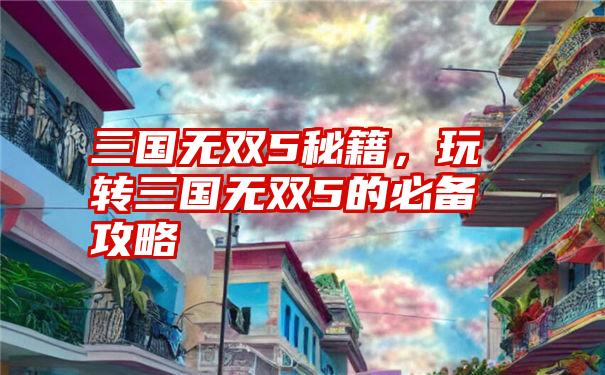 三国无双5秘籍，玩转三国无双5的必备攻略