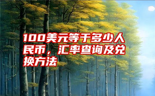 100美元等于多少人民币，汇率查询及兑换方法