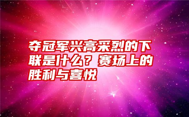 夺冠军兴高采烈的下联是什么？赛场上的胜利与喜悦