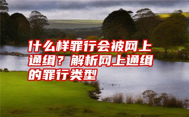 什么样罪行会被网上通缉？解析网上通缉的罪行类型