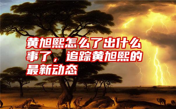 黄旭熙怎么了出什么事了，追踪黄旭熙的最新动态