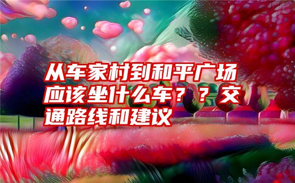 从车家村到和平广场应该坐什么车？？交通路线和建议