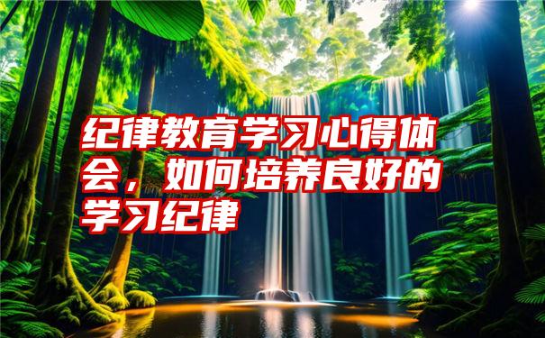 纪律教育学习心得体会，如何培养良好的学习纪律