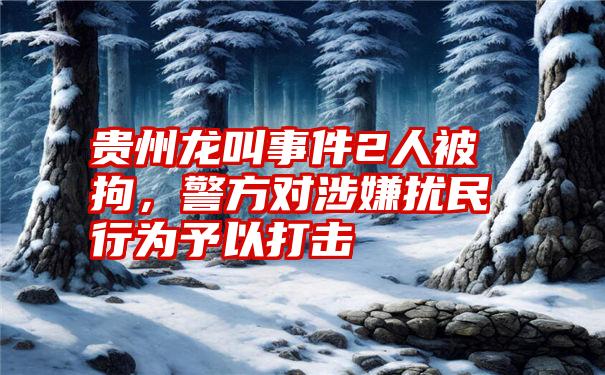 贵州龙叫事件2人被拘，警方对涉嫌扰民行为予以打击