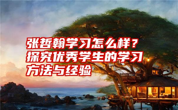 张哲翰学习怎么样？探究优秀学生的学习方法与经验