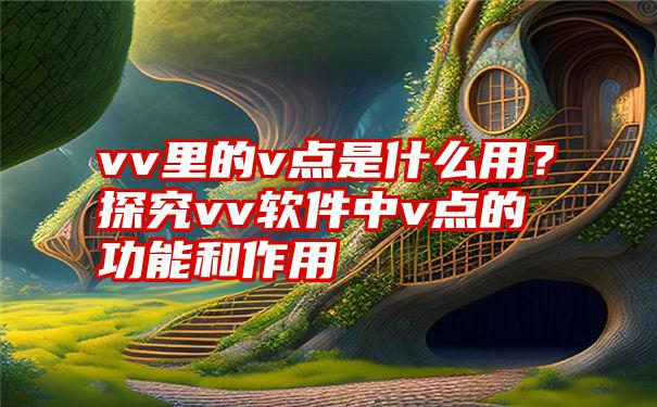 vv里的v点是什么用？探究vv软件中v点的功能和作用