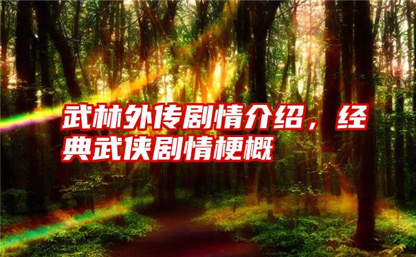 武林外传剧情介绍,经典武侠剧情梗概