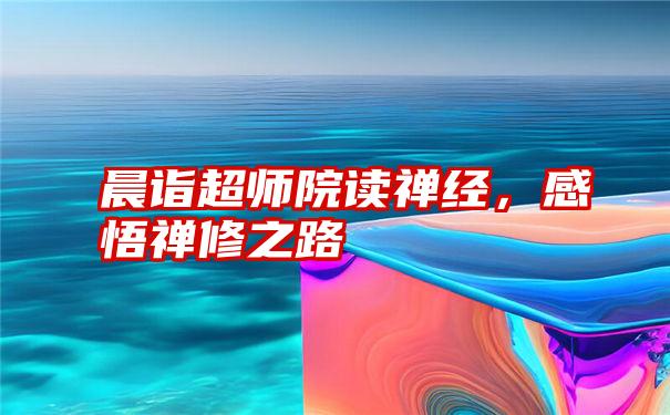 晨诣超师院读禅经,感悟禅修之路