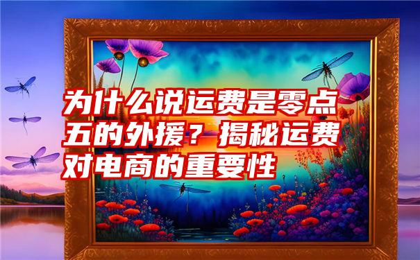 为什么说运费是零点五的外援？揭秘运费对电商的重要性