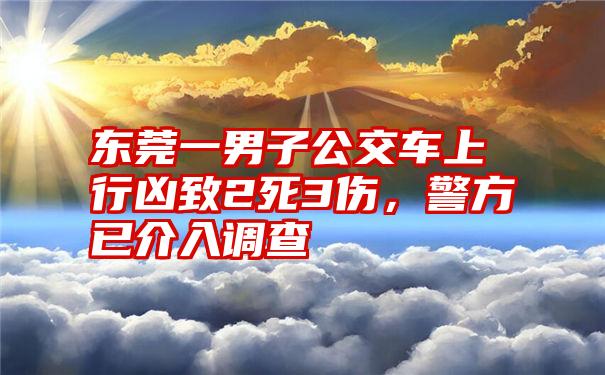 东莞一男子公交车上行凶致2死3伤，警方已介入调查