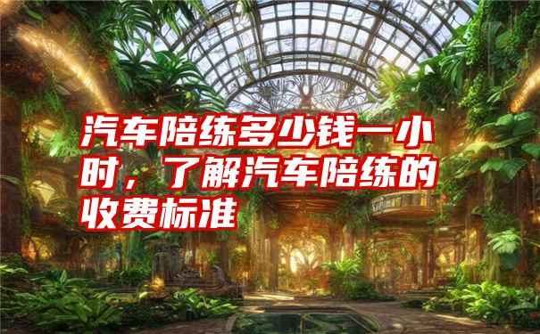 汽车陪练多少钱一小时，了解汽车陪练的收费标准