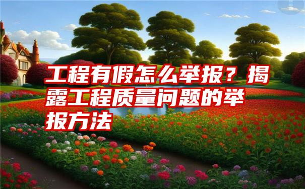 工程有假怎么举报？揭露工程质量问题的举报方法