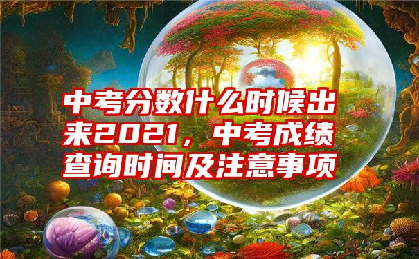 中考分数什么时候出来2021，中考成绩查询时间及注意事项