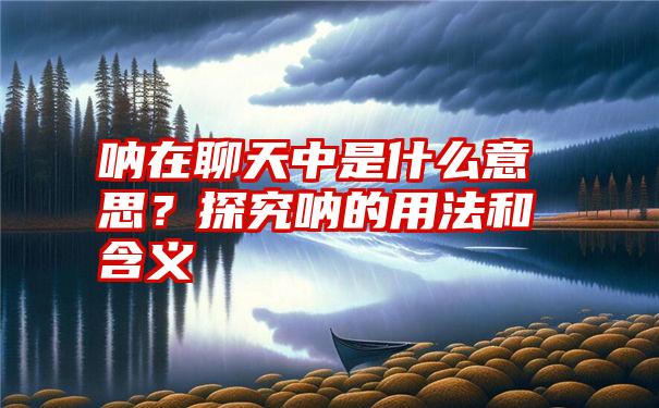 呐在聊天中是什么意思？探究呐的用法和含义