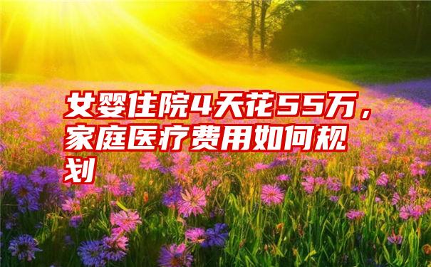 女婴住院4天花55万，家庭医疗费用如何规划