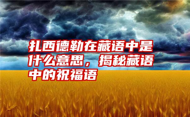 扎西德勒在藏语中是什么意思，揭秘藏语中的祝福语