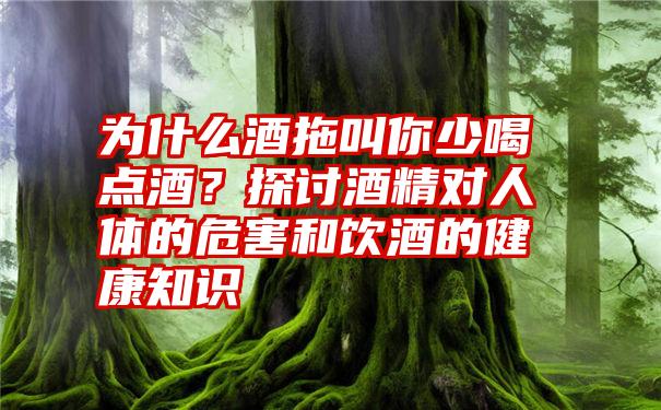 为什么酒拖叫你少喝点酒？探讨酒精对人体的危害和饮酒的健康知识