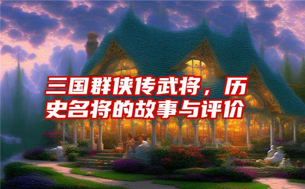 三国群侠传武将,历史名将的故事与评价
