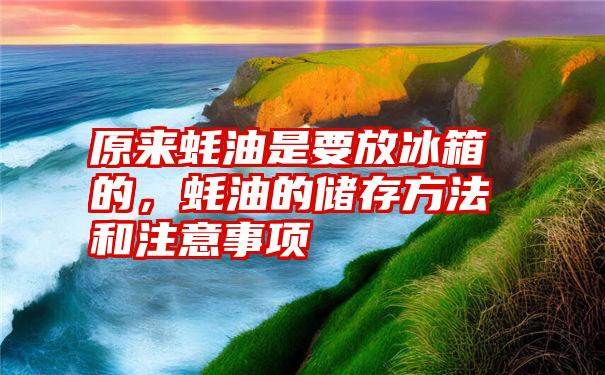 原来蚝油是要放冰箱的,蚝油的储存方法和注意事项
