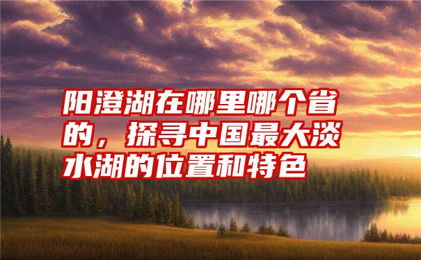 阳澄湖在哪里哪个省的，探寻中国最大淡水湖的位置和特色