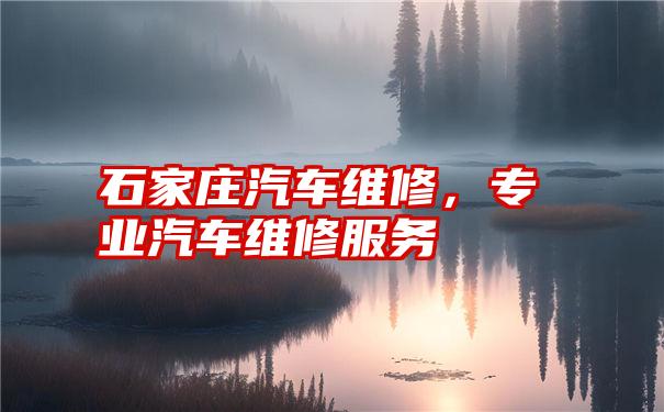 石家庄汽车维修,专业汽车维修服务