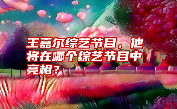 王嘉尔综艺节目，他将在哪个综艺节目中亮相？