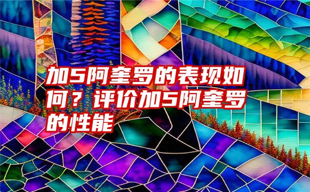 加5阿奎罗的表现如何？评价加5阿奎罗的性能