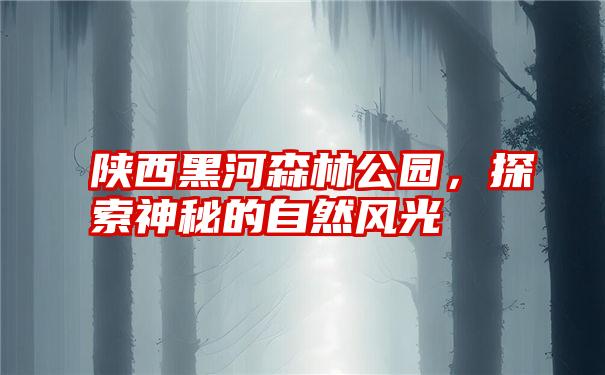 陕西黑河森林公园，探索神秘的自然风光